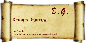 Droppa György névjegykártya